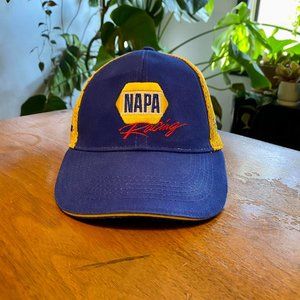 Vintage NASCAR Napa Racing Indy Car Blue Yellow Hat